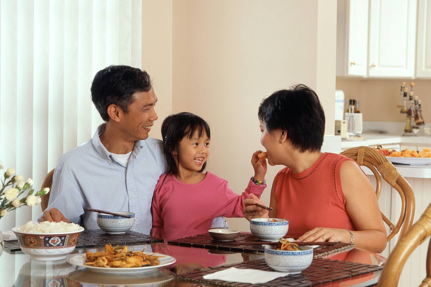 A family eating together at the table