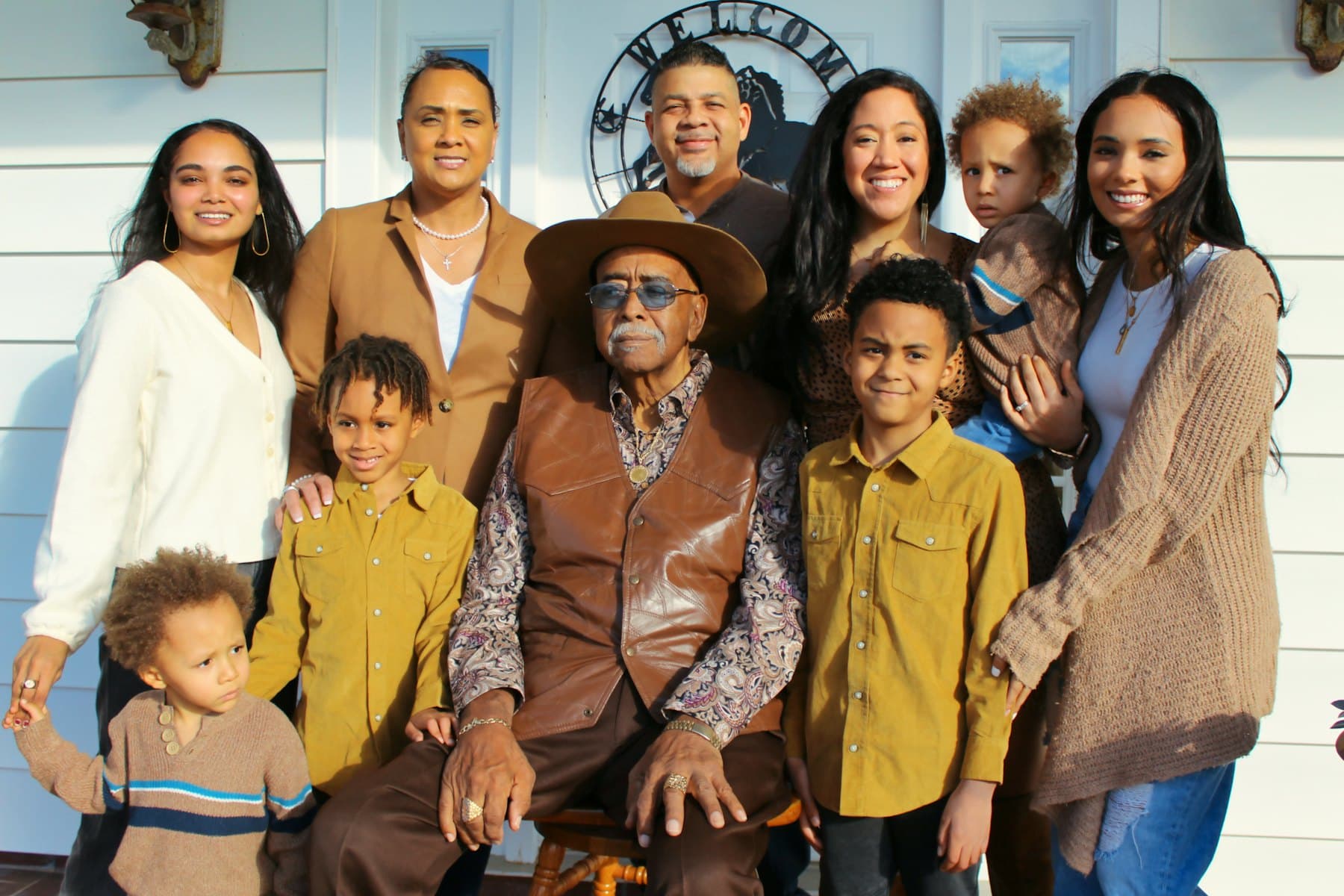 A group of people sitting together