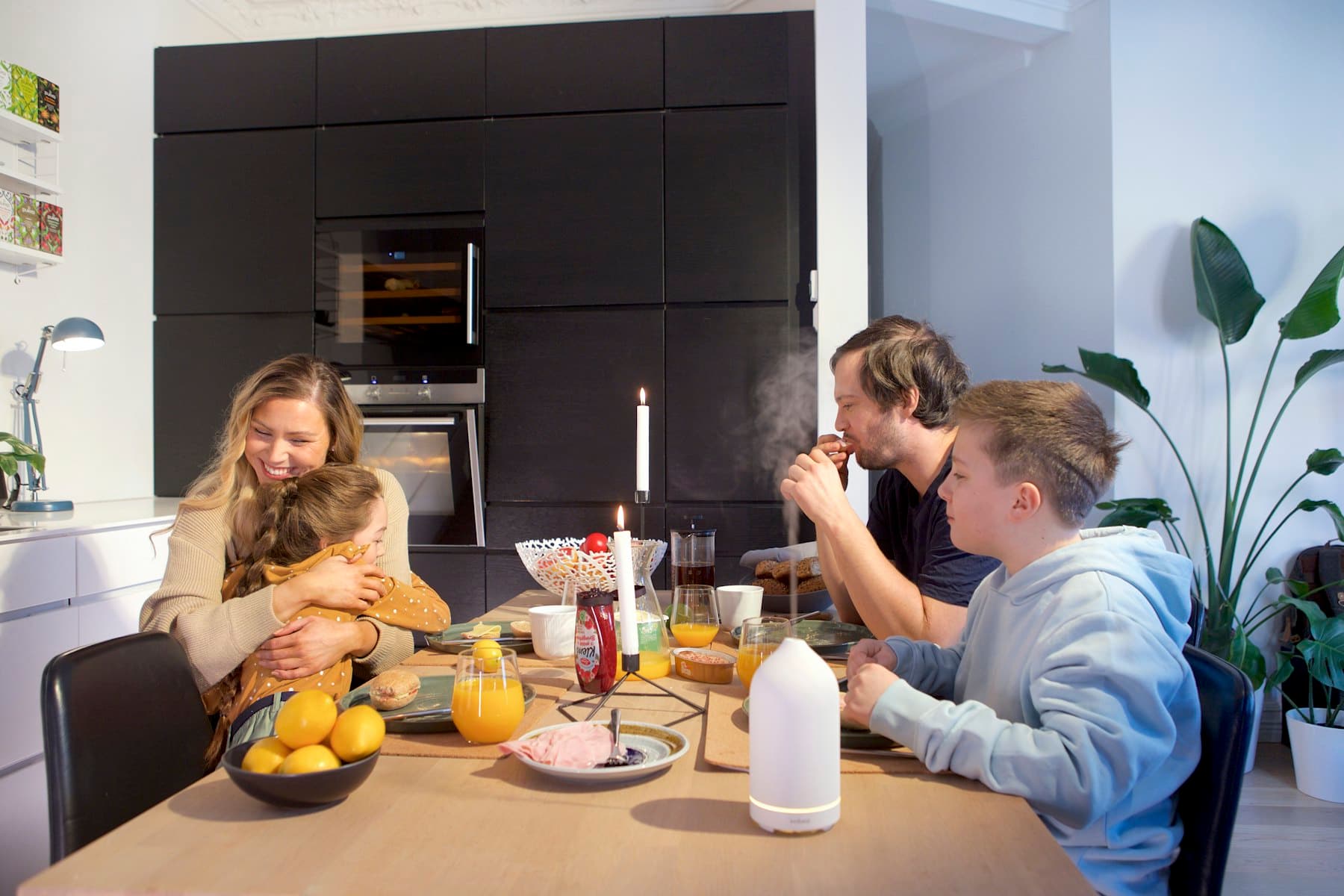 Friends sharing a meal around a table