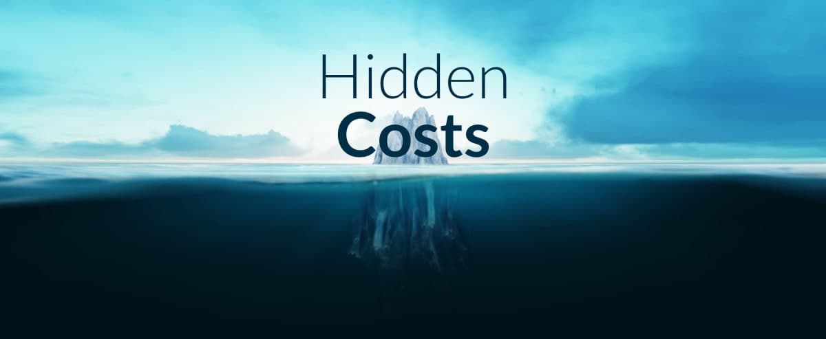 Iceberg with 'Hidden Costs' text, symbolizing unseen expenses of clinical trial participation